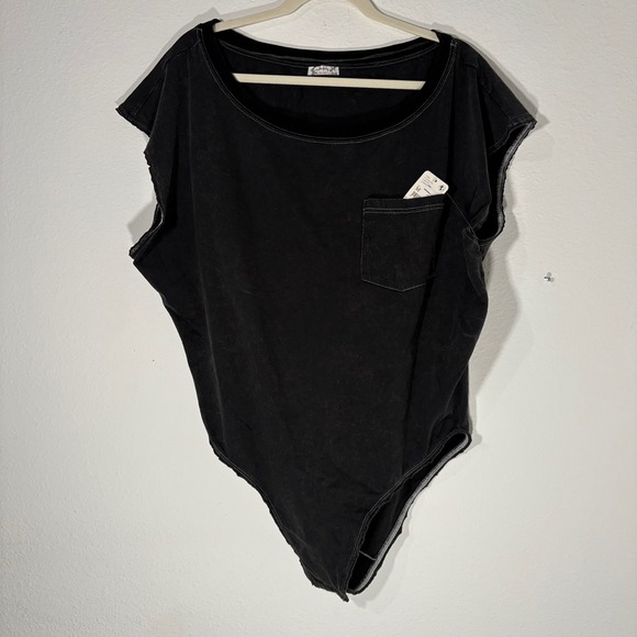 Intimately Free People Slub Knit Cozy Girl Bodysuit Size Medium Oversized NWT - Picture 3 of 11